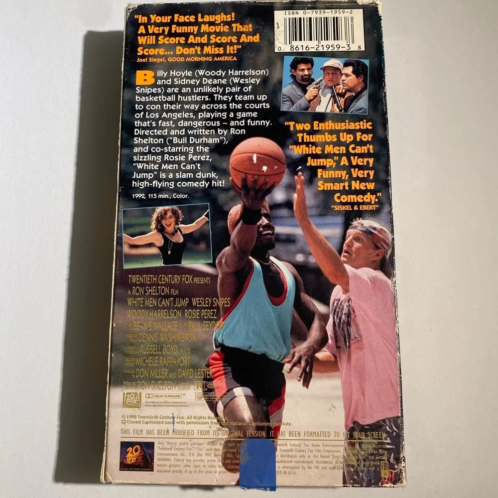 📼 (VHS, 1992) White Men Cant Jump 20th Century Fox Premiere Series